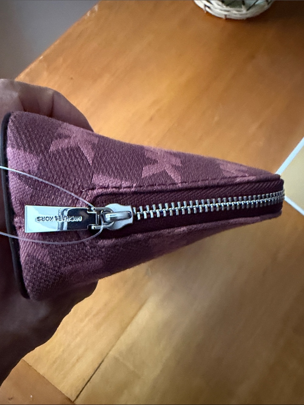 Michael Kors Oxblood MK Logo Cosmetic Case - Picture 14 of 14